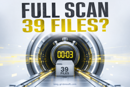 A full security scan stops at 39 files after three seconds.