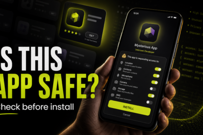 Phone install screen asking whether a suspicious app is safe before installation