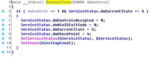 Coin Miner Investigation: When, Why, For What 17 Service’s control handler function