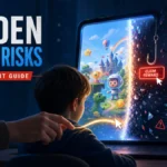 Hidden online risks parent guide poster for keeping kids safe online.