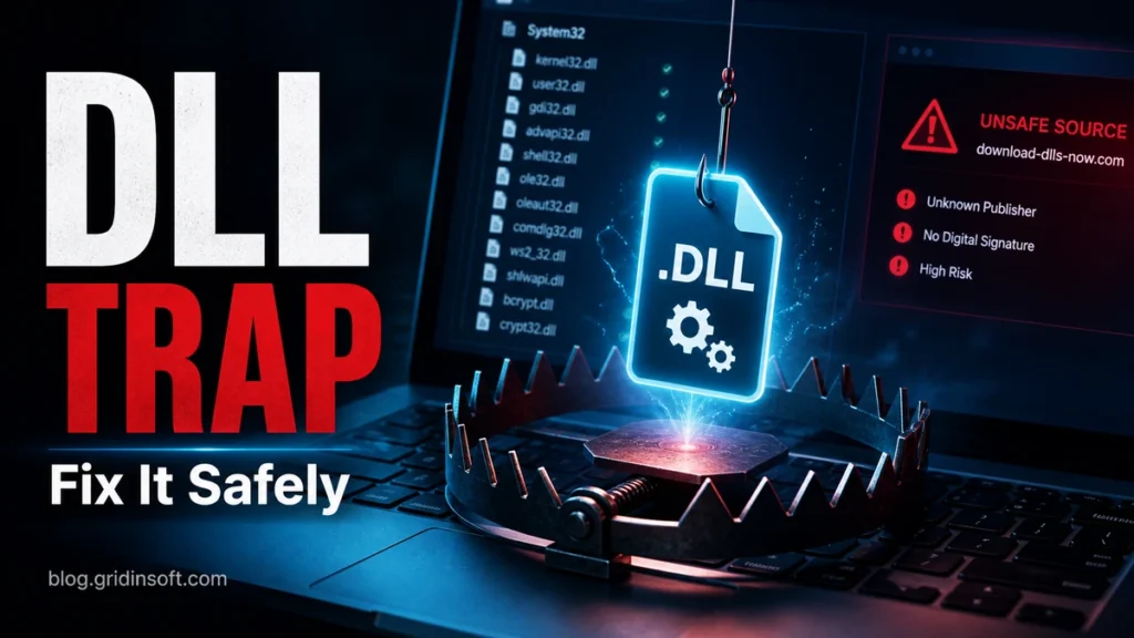 DLL trap warning showing why missing DLL files should be fixed safely.