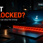 Unlocked laptop warning with visible blog.gridinsoft.com signature