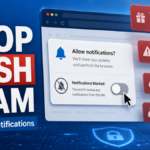 Stop push notification spam in browser settings.