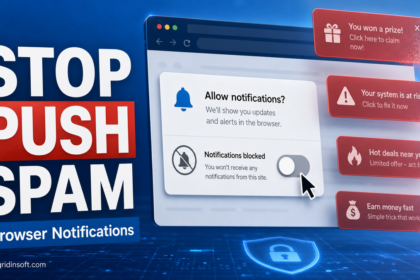 Stop push notification spam in browser settings.