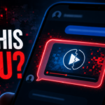 Suspicious Facebook Messenger video link warning poster