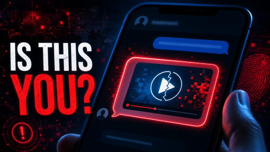 Suspicious Facebook Messenger video link warning poster