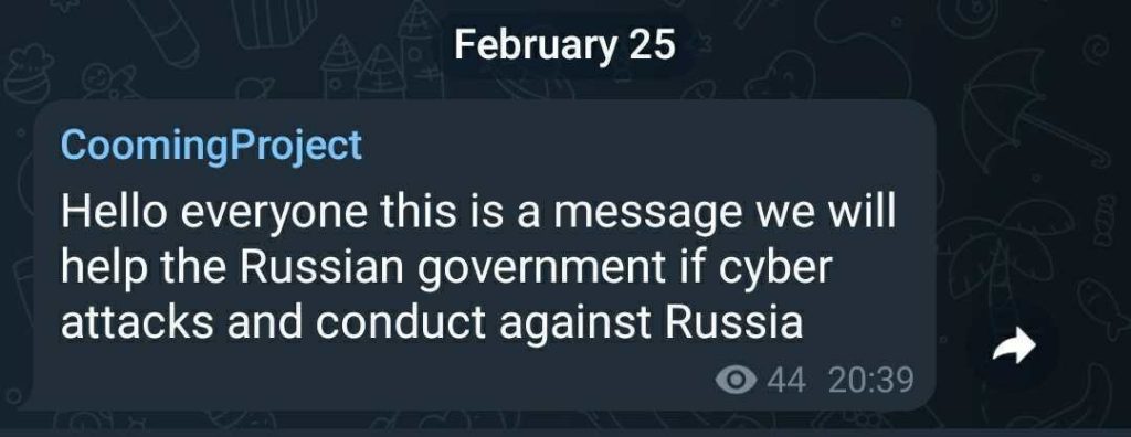 Hacker groups split up: some of them support Russia, others Ukraine 4 The hacker groups split up