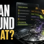 Anti-malware scan results showing detected threats being quarantined.