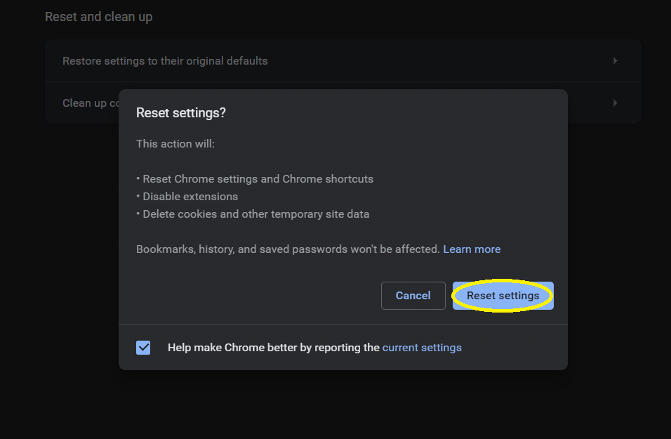 Remove Yahoo Search from Chrome: Stop Yahoo Coming Back 6 Reset Chrome