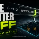 Typosquatting trap poster showing one mistyped letter in a fake web address.