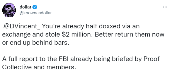 Tweet by Dollar