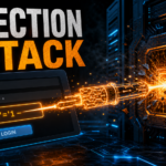 Injection attack breaking through a login form into a server with blog.gridinsoft.com signature