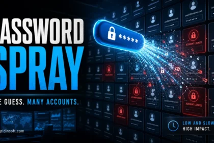 Password spray attack poster showing one password sprayed across many accounts