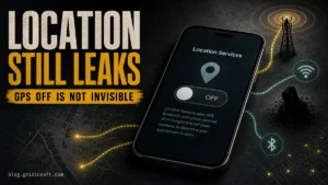 Phone with Location Services turned off while cell, Wi-Fi, Bluetooth, and spyware signals still leak location clues.