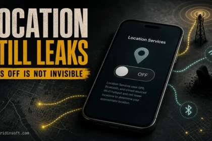 Phone with Location Services turned off while cell, Wi-Fi, Bluetooth, and spyware signals still leak location clues.