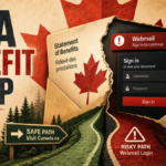 CRA Benefit Statement email opening into a fake Webmail sign-in trap.
