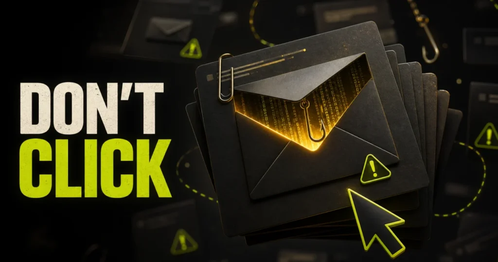 Don't click suspicious spam email message