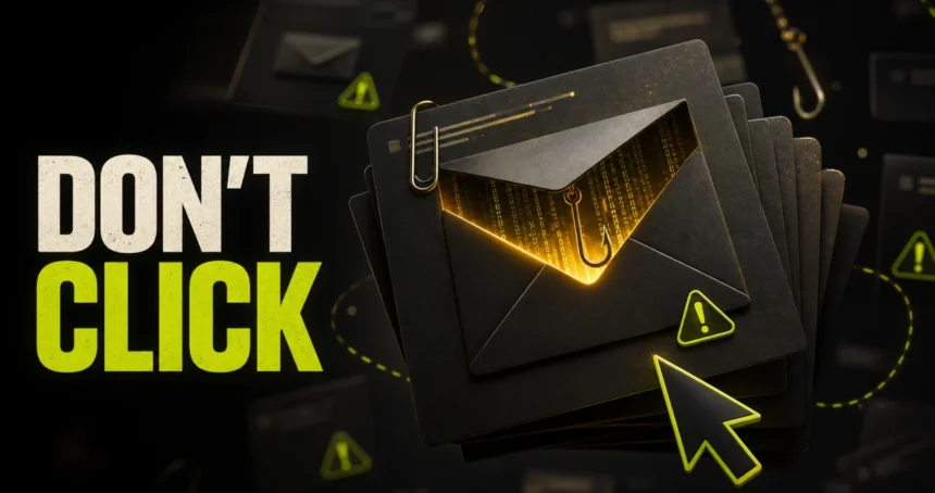 Don't click suspicious spam email message