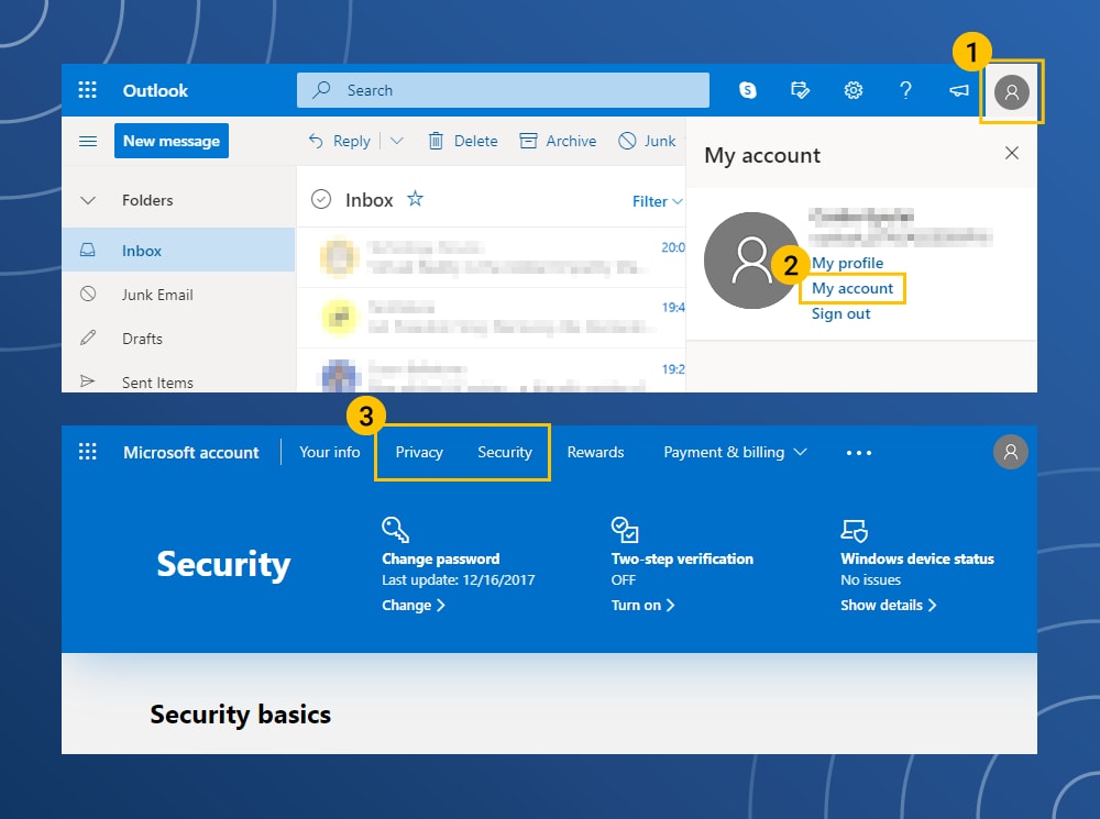 Microsoft Outlook privacy and security settings