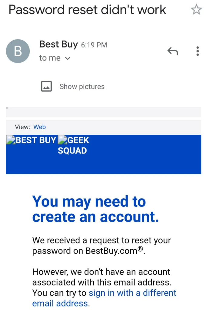 Fake Geek Squad email with invoice-style wording and mistakes.