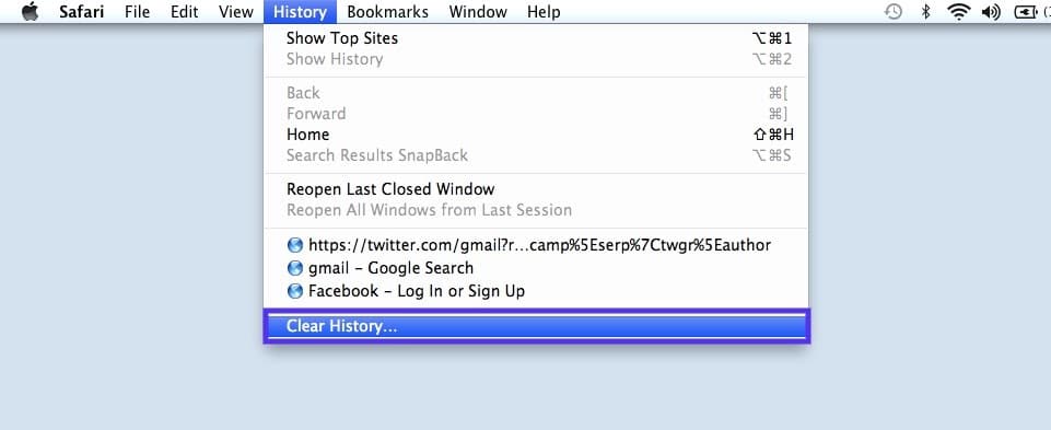 Clear browser history