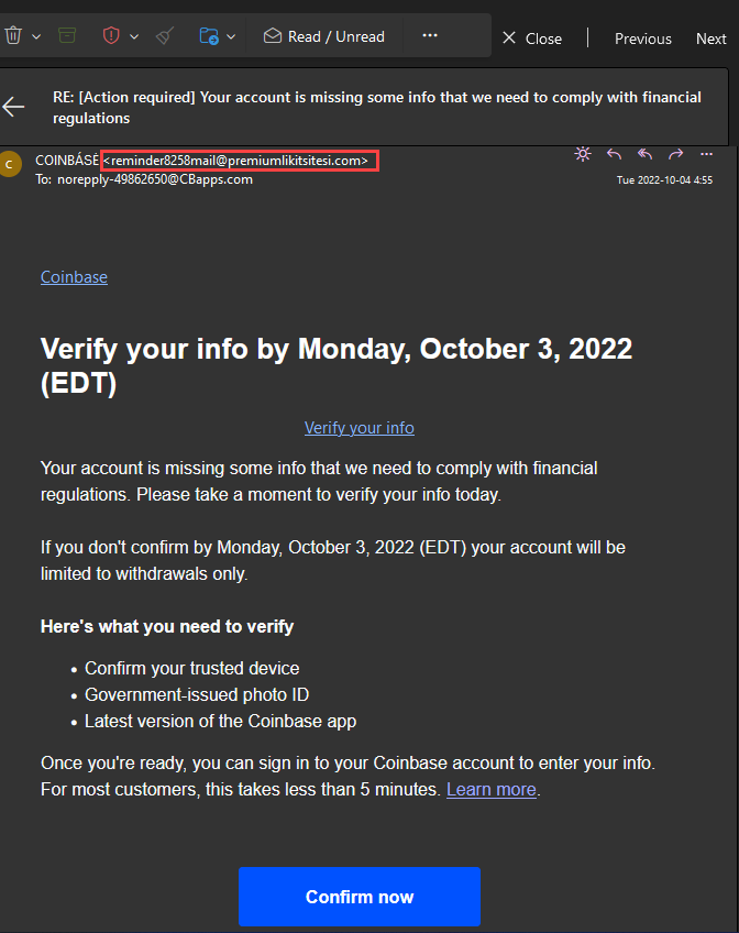 Why Phishing is Still the Most Common Cyber Attack? 2 Strange address phishing