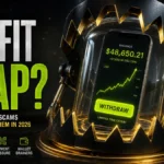 Crypto scams 2026 profit trap poster with a fake balance, withdraw button, wallet-drainer pressure, and a trap.