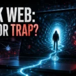 Dark web safe or trap cybersecurity illustration