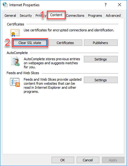 This Site Can't Provide a Secure Connection: Fix SSL Errors 6 Clear SSL state in Internet Properties