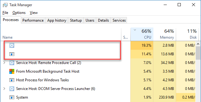 Task Manager showing running processes to review for suspicious entries.