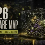 2026 malware threat map showing infostealers, ransomware, ClickFix, and botnet risks.