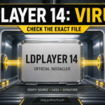 LDPlayer 14 installer passing through a source, hash, and signature inspection.