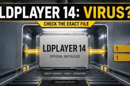 LDPlayer 14 installer passing through a source, hash, and signature inspection.