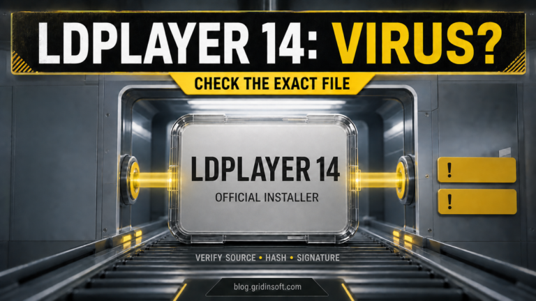LDPlayer 14 installer passing through a source, hash, and signature inspection.