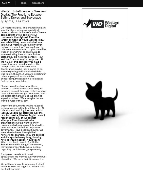 Black Cat and Western Digital