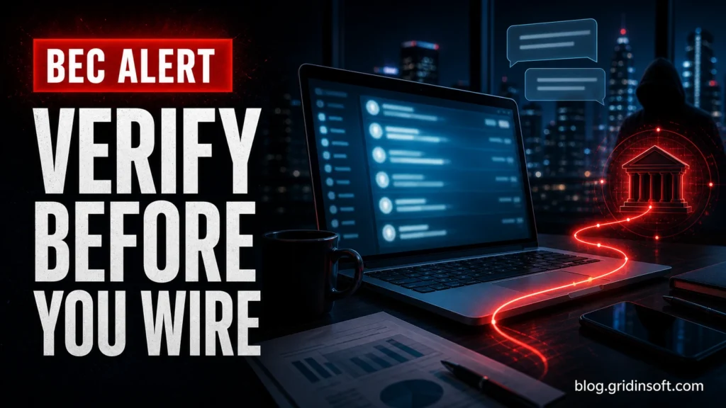 Business email compromise warning: verify before you wire.
