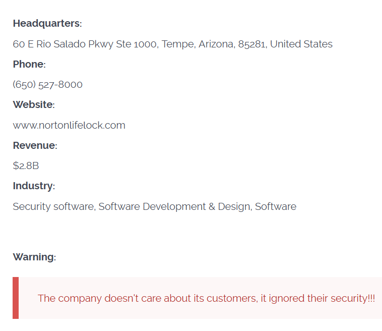 NortonLifeLock Cl0p site ransom note