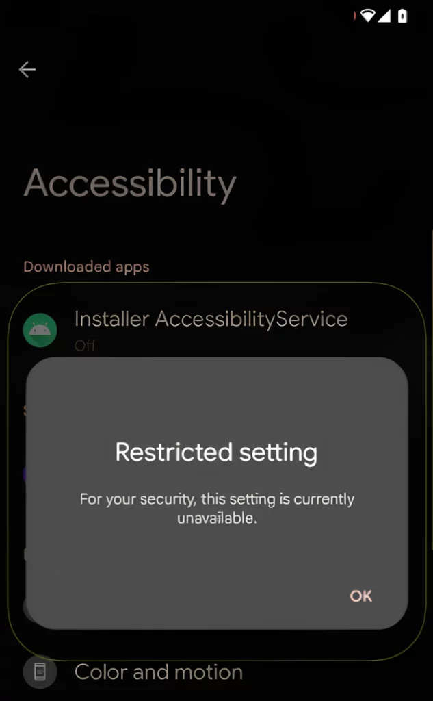 SecuriDropper Bypasses Google Play & Android Defenses 3 Restricted Settings Notifications