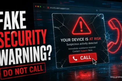 Fake Microsoft Security Warning scam poster with do not call warning
