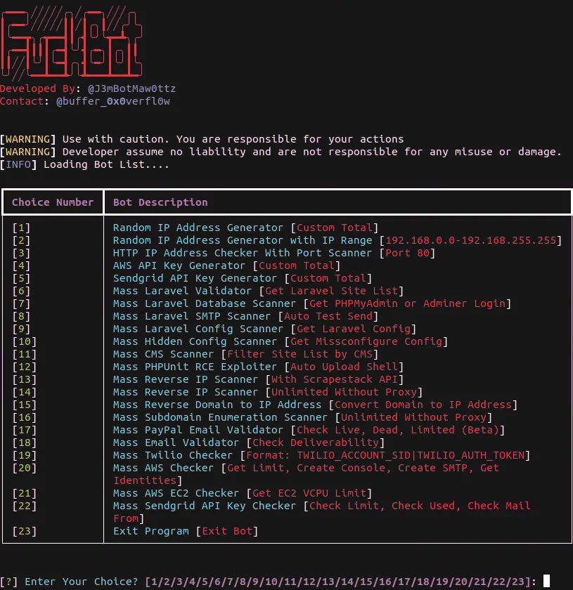 Novice FBot Stealer Targets Cloud Services 2 FBot menu