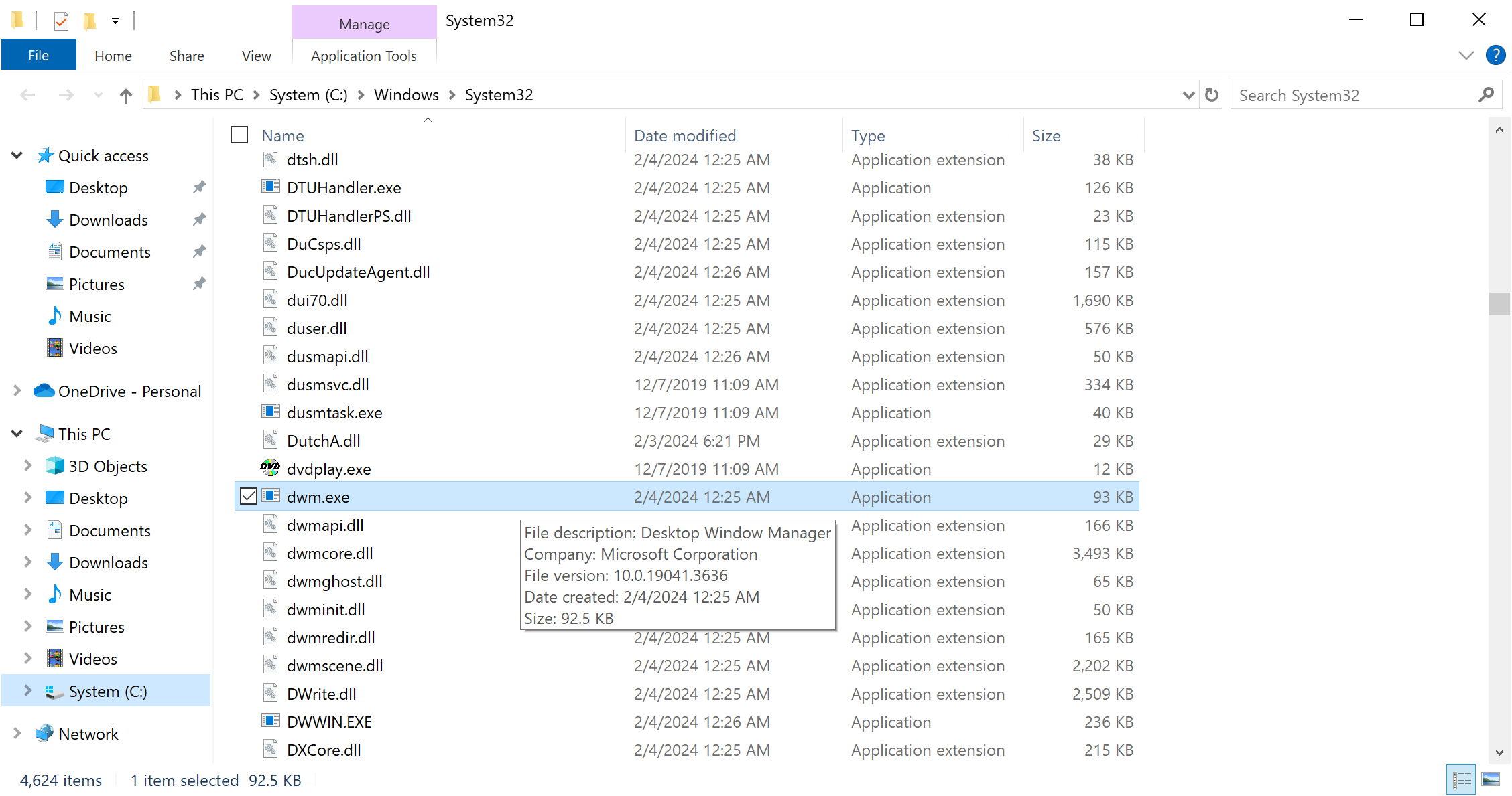 Desktop Window Manager correct file location