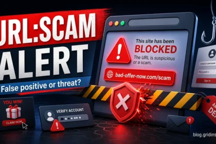 URL:Scam Avast warning showing a blocked suspicious scam URL