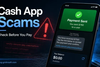 Cash App scam warning with fake payment notification and phishing text message.