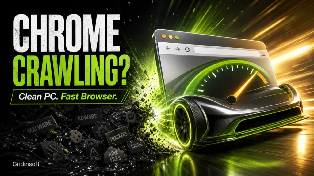 Chrome browser speedometer escaping malware junk after PC cleanup