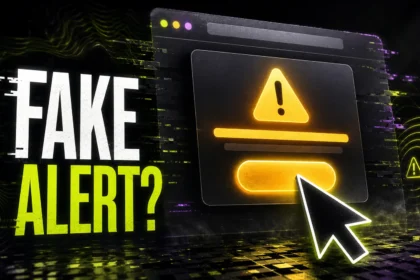 Fake alert scareware warning with a cursor hovering over a deceptive button