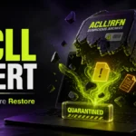 ACLL Alert poster showing a quarantined suspicious archive before restore