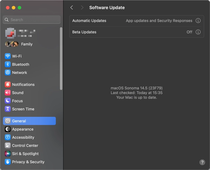 macOS Software Update screen