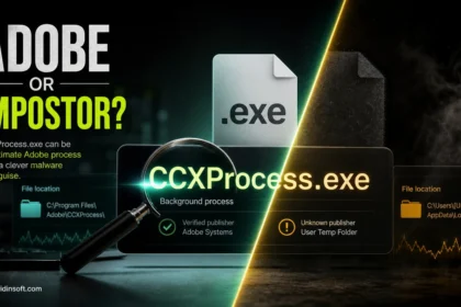 CCXProcess.exe Adobe or impostor safety check with file location and signature clues.