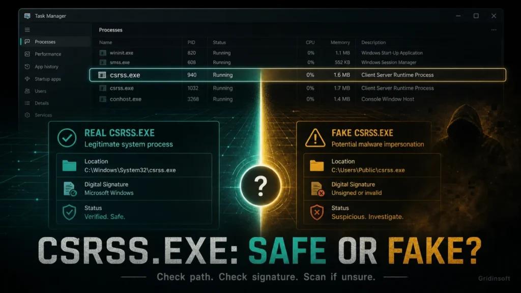 csrss.exe safe or fake Windows process check
