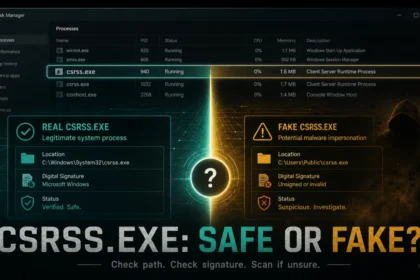 csrss.exe safe or fake Windows process check